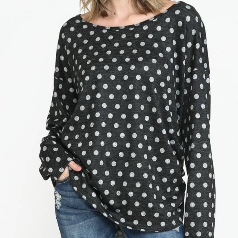 Polka Dot Top in Black